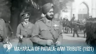 Maharaja Of Patiala: Tribute to the Fallen of WWI (1921) | British Pathé