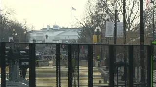 Security fences and concrete barriers line BLM Plaza in Washington, DC | AFP