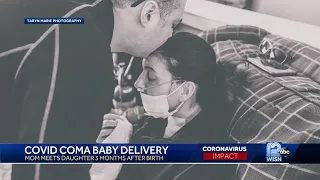 Mom meets baby daughter born while she was in COVID-19-induced coma