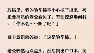 (全文已完结)民政局里，我的验孕棒不小心掉了出来，被正要离婚的老公看见了，有些惊恐地...