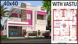 40x40 House Plan With Front Elevation | 40'-0"x40'-0" 5BHK Duplex House Plan | Gopal Architecture