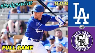 LA Dodgers vs  Rockies FULL GAME Feb 26 2024 - MLB Highlights | MLB Spring Training 2024