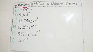 Notación Científica  a Notación Decimal