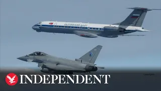 British fighter jets intercept three Russian military planes flying near Nato airspace