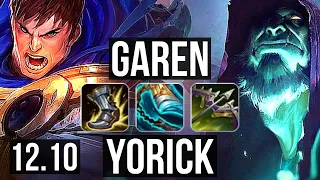 GAREN vs YORICK (TOP) | 2/0/6, 66% winrate | NA Diamond | 12.10