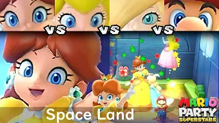 Mario Party Superstars Daisy vs Peach vs Rosalina vs Mario in Space Land