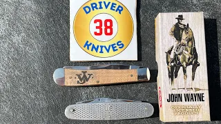 Case John Wayne trapper 2024 Curly Maple Branded JW signature blade