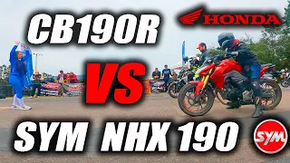 Honda CB190r VS Sym 190 Drag Race