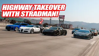 VISITING STRADMAN & HIS BUGATTI VEYRON W/ THE PAGANI HUAYRA! *THEN WE TAKEOVER A HIGHWAY*