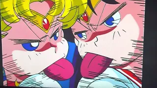 Sailor Moon - Usagi and Rei rasping each other again.