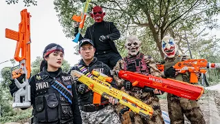 LTT Films : Swat Silver Flash Nerf Guns Fight Criminal Group Tiger Mask Mercenary Agents