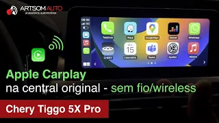 Apple Carplay wireless no Chery Tiggo 5X Pro recebendo  - iPhone sem fio na tela original