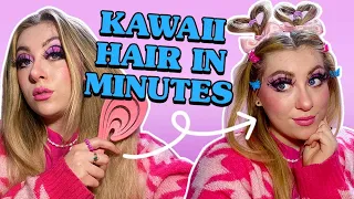 how-to: VIRAL TIKTOK HEART HAIR BUNS! Kawaii, lovecore, soft girl hairstyle tutorial (Step-By-Step)!