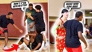 HE GOT BODY SLAMMED.. PURE CHAOS BREAKS OUT AT THE GYM! (5v5 Basketball)