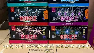 Fireworks Cake 0.8”100 Shots - 5寸高0.8寸100发 花王争霸套餐(4种效果)