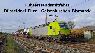 Führerstandsmitfahrt von Düsseldorf - Eller nach Gelsenkirchen - Bismarck, mit dem Vectron unterwegs