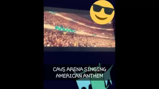 CAVS fans  sing the American Anthem  for Game 3 of the NBA Finals 2016