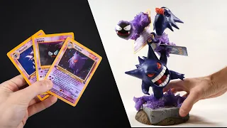 I turned Gastly, Haunter, and Gengar Cards into an Awesome Sculpture