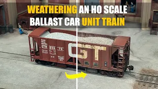 Weathering an HO Scale Ballast Car Unit Train