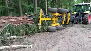 Hang Baustelle VLOG #1 Holzrücken mit Källefall FB 90, Ritter Seilwinde und Claas Atos 330