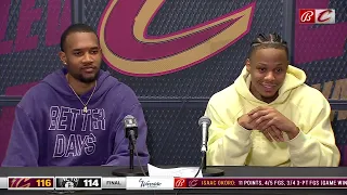 Evan Mobley and Issac Okoro following Cavs' 116-114 win and two-game sweep of Brooklyn