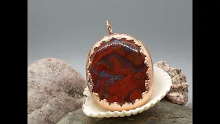 Electroforming Series: Double sided "gallery wire" bezel pendant using copper tape