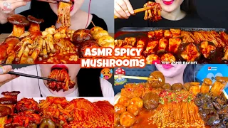 ASMR Spicy Mushrooms 🥵🍄 Enoki mushroom + other types