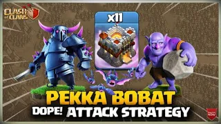 Most Powerful Th11 Attack Strategy - New Th11 Pekka BoBat - Best Th11 Pekka BoBat 3 star attack coc