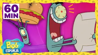 Bob Esponja | 1 hora de los mejores (¿o peores?) planes de Plankton | Bob Esponja en Español