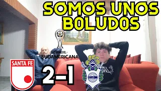 Independiente de Santa Fe 2-1 Gimnasia/Reaccion padre e hijo hinchas de Gimnasia/Copa Sudamericana