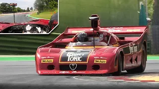 1976 Alfa Romeo 33 SC 12 Gr. 6: OnBoard at Imola Circuit w/ 11,000 rpm Flat-12 Engine Sound!