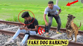 DOG BARK SCARE PRANK | Awesome Reactions in Public | Fake Dog Bark Prank By Discover Prank