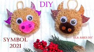 😍 Символ 2021 БЫК Своими Руками ЛЕГКО и БЫСТРО 😍 Symbol 2021 😍 DIY Woolen Bull / Ola ameS DIY