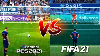 FIFA 21 x PES 21! QUAL TEM OS PENALTIS MAIS REAL E PERFEITO?