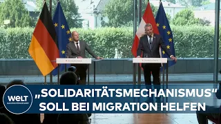 KANZLER TRIFFT KANZLER - Scholz und Nehammer wollen   "Solidaritätsmechanismus" bei Migration