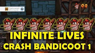 Crash Bandicoot 1 - Unlimited Lives Exploit (99 Lives in 3 Minutes + Early Farming Spot)