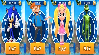 Sonic Dash vs Dame tu Cosita Run vs Diana Pet Dash vs Blippi Fun World Toys Android Gameplay