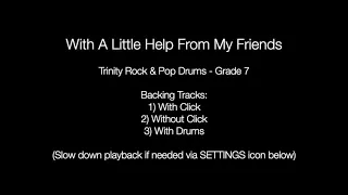 With A Little Help From My Friends by Joe Cocker - Backing Track Drums (Trinity Rock & Pop Grade 7)