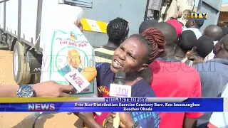 Free rice distribution exercise courtesy Barr. Ken Imasuangbon reaches Okada