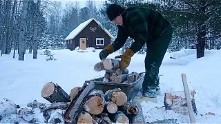 Off Grid Cabin Living: Snowstorm. This Is How We Live.