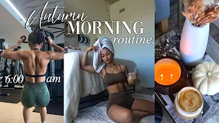 6am fall gym morning routine | 🍂 a cozy & healthy autumn sunrise morning