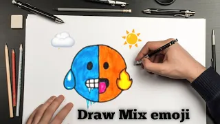 Hot🔥+Cold❄️||Emoji Mixing Satisfying Art #creative #satisfying