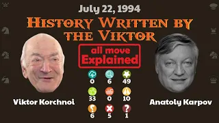 History Written by the Viktor, Jul 22, 1994, Viktor Korchnoi vs Anatoly Karpov #chess #chessgame