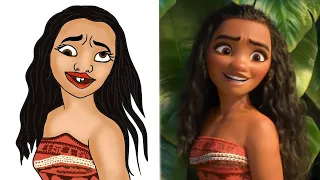 Moana Funny Drawing Meme | try not to Lough😅