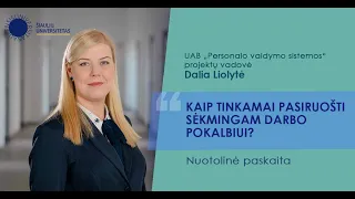 Vieša nuotolinė paskaita „Kaip tinkamai pasiruošti sėkmingam darbo pokalbiui?“