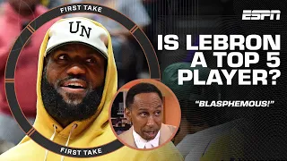 Stephen A.: It's BLASPHEMOUS to leave LeBron off any Top 5️⃣ NBA players list 🗣️ | First Take