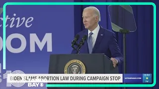 Biden slams abortion law during campaign stop in Tampa