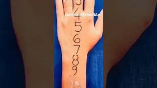 Very Easy Simple Beautiful Numbers Mehndi Design #mehndi #mehndidesign #youtubeshorts #shorts #viral