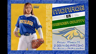 GAME 1: Monroe Mustangs Softball vs. Mercer County Community College