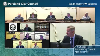 Portland City Council Meeting PM Session 01/25/23